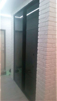 Межкомнатная дверь купе с черным крашенным стеклом+2 делителя № 4340