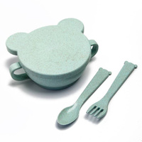 Набор детской эко-посуды Little Angel BEAR 3 предмета зеленый арт.LA2933