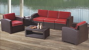 Комплект садовой мебели (2 кресла +3х местный диван + 2 столика). цвет венге Rattan premium 5