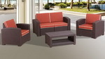 Комплект садовой мебели (2 кресла +2х местный диван + 1 столик). цвет венге Rattan premium 4