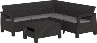 Комплекты мебели corfu relax set угловой диван182x182x79 стол 77х57х42