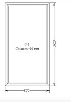 Окно ПВХ сэндвич 870х1620 мм, одностворчатое глухое