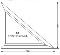 Окно ПВХ REHAU Grazio (70) 700х600 мм, одностворчатое, угловое