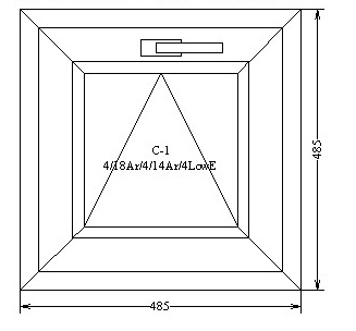 Окно ПВХ REHAU Grazio (70) 485х485 мм, поворотное