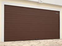 Гаражные секционные ворота DoorHan RSD01BIW №9 3000х2500 доска, коричневые