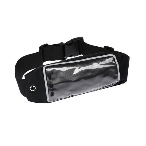 Спортивная сумка чехол на пояс luazon, управление телефоном, отсек на молнии, черная Luazon Home