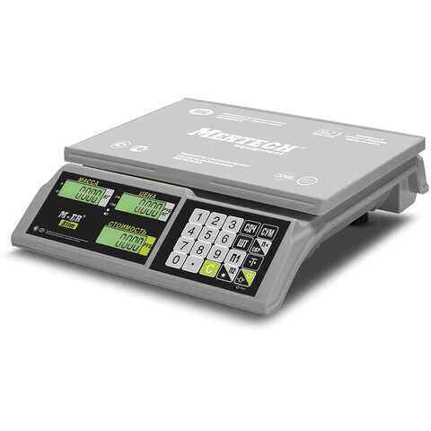 Весы торговые MERTECH M-ER 326AC-32.5 LCD 01-32 кг дискретность 10 г платформа 325x230 мм без стойки 3041