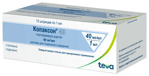 Копаксон 40 Раствор для подкожного введения 40 мг/мл 1 мл Шприцы 12 шт ТЕВА