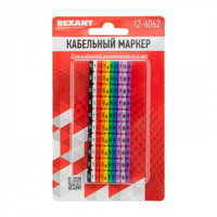 Кабельный маркер (клипса), ø 4-6 мм, цифры 0-9, 10 цветов Rexant 12-6062