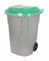 Бак для мусора 65л. на колёс. (зеленый) м4663 Альтернатива