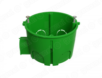 GreenEl Подрозетник D68мм, Н45мм одноух для кирп стен, саморез, зелёная 40004-10