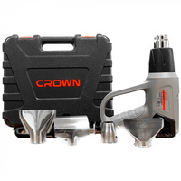 CROWN Фен технический CT19007 BMC, 2000Вт, 50-600гр.С, 350/500л/мин, 0,8кг Кейс+ насадки Crown
