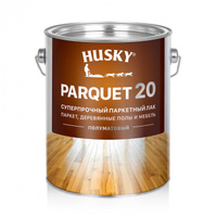 HUSKY PARQUET 20 Суперпрочный паркетный лак полуматовый (2,7л; 3шт) Husky