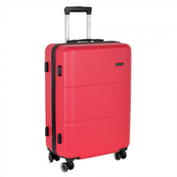 Р612 (3-ой) красный Red (24") пластик ABS чемодан средний POLAR