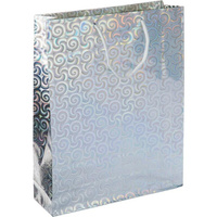 Пакет подарочный голографический (34x26x8 см, GBZ091 silver)