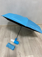 Мини зонт карманный механический (капсула, таблетка) синий