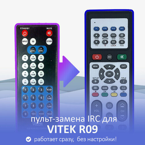 Пульт-замена для VITEK R09 IRC
