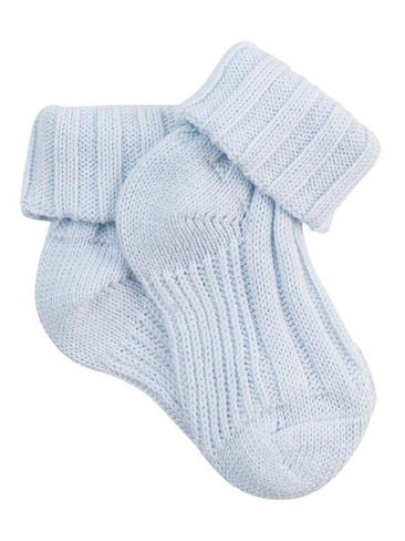 Носочки вязаные для новорожденных 12 см, светло-голубой арт 4042-3 Linas baby