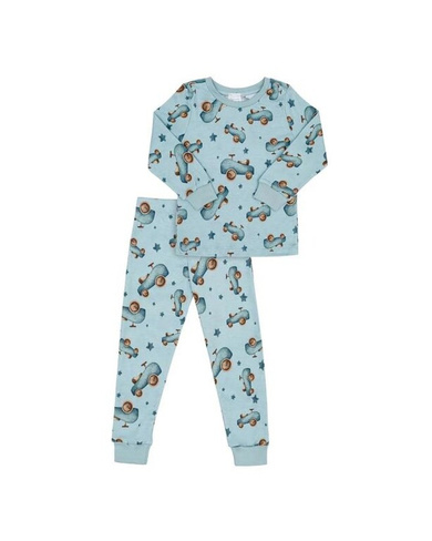Пижама для мальчика Машинки рост 98-104, голубой арт 1636-11 Linas baby