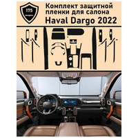 Haval Dargo/ Хавал Дарго/ Полный комплект защитных пленок для салона ГУ+климат+дисплей+консоль+двери