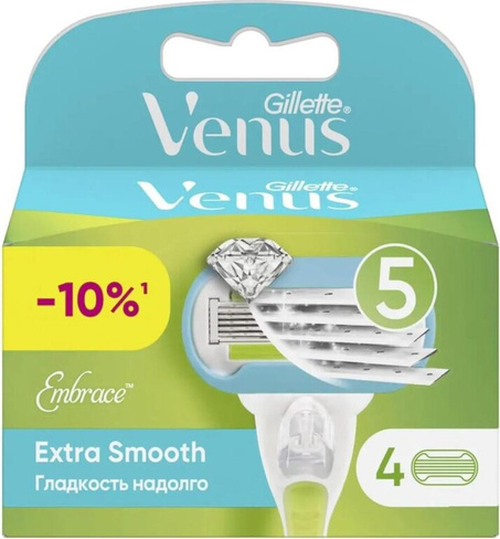 Средство для бритья Gillette Сменные кассеты для бритья VENUS Embrace, 4 шт