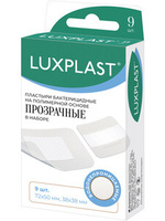 Luxplast Пластыри Набор полиуретановые прозрачные 38 х3 8мм 50 х 72мм 9 шт Болеар