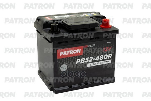 Аккумулятор Patron Plus 12V 52Ah 480A (R+) B13 207X175x190mm 12,2Kg PATRON арт. PB52-480R