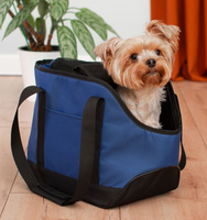 PETSHOP транспортировка сумка-переноска "Джойс" с карманом, синяя (20х41х27 см)