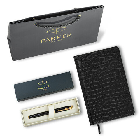 Ручка перьевая PARKER IM Core Black Lacquer GT ежедневник А5 черный пакет 880900