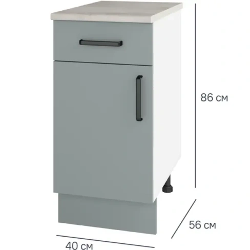 Шкаф напольный с ящиком Неман 40x85.2x60 см ЛДСП цвет зеленый Без бренда НЕМАН Неман
