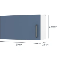 Шкаф навесной над вытяжкой Нокса 60x33.8x29 см ЛДСП цвет голубой BASIC Нокса ШКАФ НАД ВЫТЯЖКОЙ 60СМ НОКСА