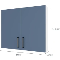 Шкаф навесной Нокса 80x67.6x29 см ЛДСП цвет голубой BASIC Нокса ШКАФ НАВЕСНОЙ 80СМ НОКСА