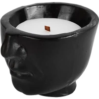 Свеча в гипсе Орней черная 9 см EVIS Свеча в гипсовой фигуре