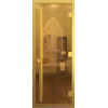 Дверь стеклянная в хамам Золото 190х70