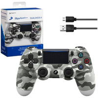 Геймпад/Джойстик/Контроллер беспроводной для консоли/приставки PS4 серый камуфляж Dex