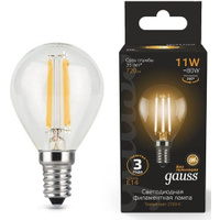 Упаковка ламп LED GAUSS E14, шар, 11Вт, 10 шт. [105801111]