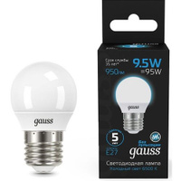 Упаковка ламп LED GAUSS E27, шар, 9.5Вт, 105102310, 10 шт.