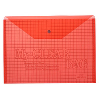 Набор папок-конвертов на кнопке а4, 180 мкр, 12 штук, клетка тонированная красная No brand