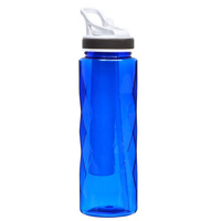 Бутылка для воды, 700 мл, shapes, с поильником, 25 х 7 см, синяя No brand