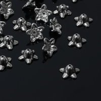 Шапочки для бусин 1,3×1,3×1 см, (набор 100 шт.), цвет серебро Queen fair