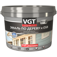Эмаль акриловая (АК) VGT по дереву и OSB Premium полуматовая, полуматовая, супербелая база А, 10 кг